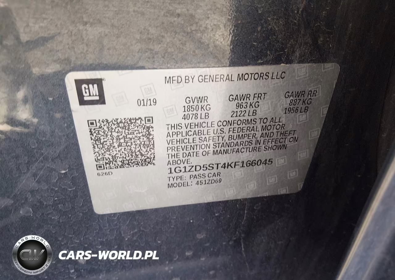 2019 Chevrolet Malibu Lt VIN:1G1ZD5ST4KF166045 - 9