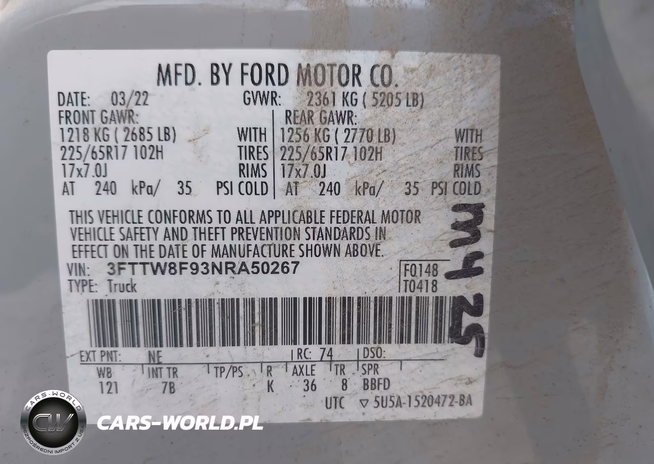 2022 Ford Maverick Xlt VIN:3FTTW8F93NRA50267 - 9