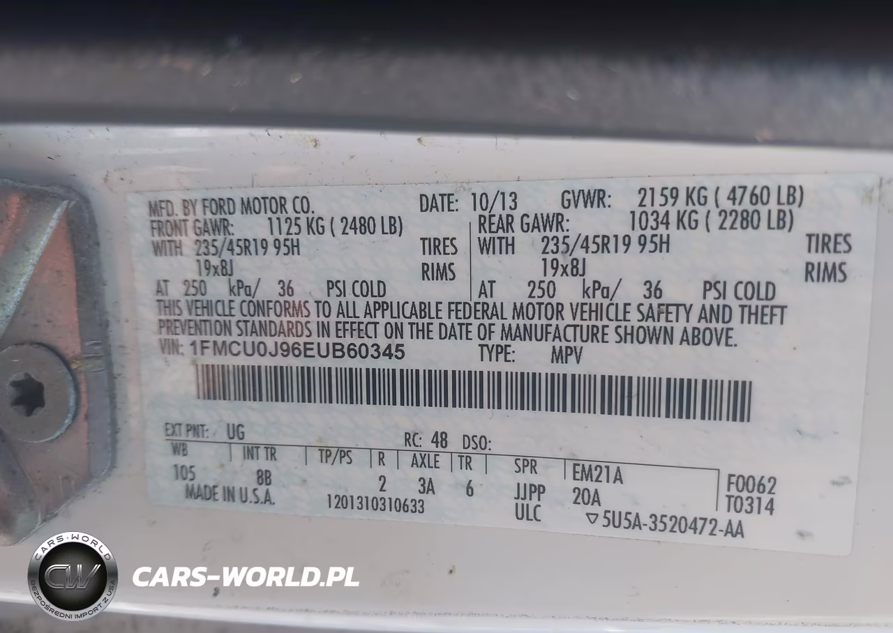 2014 Ford Escape Titanium VIN:1FMCU0J96EUB60345 - 17