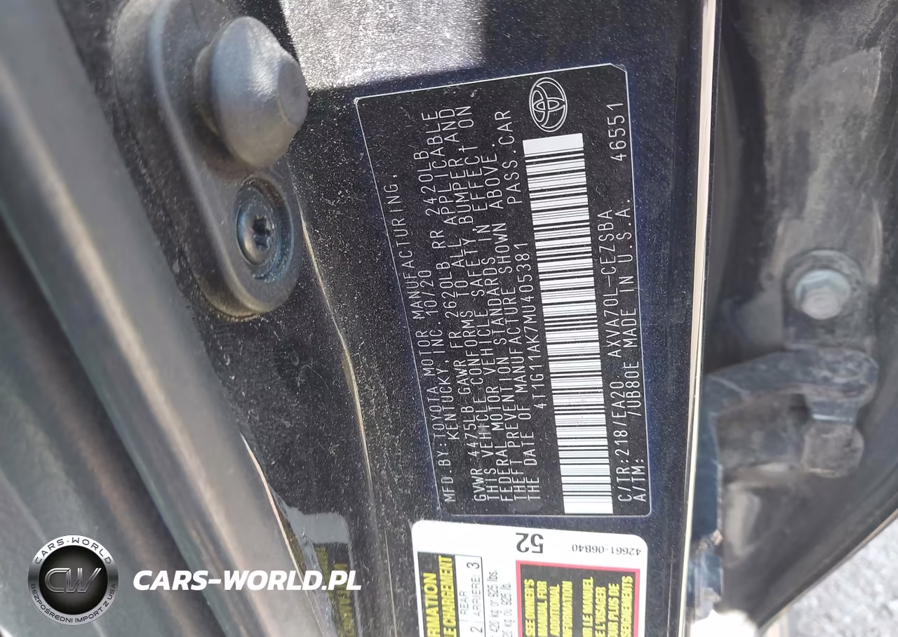 2021 Toyota Camry Se VIN:4T1G11AK7MU405381 - 9