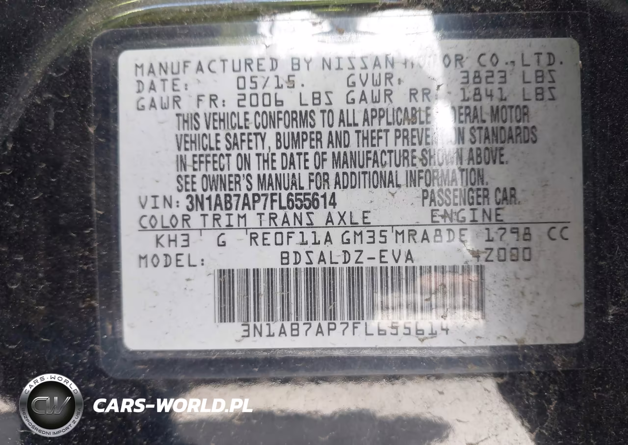 2015 Nissan Sentra Fe+ S-S-Sl-Sr-Sv VIN:3N1AB7AP7FL655614 - 9