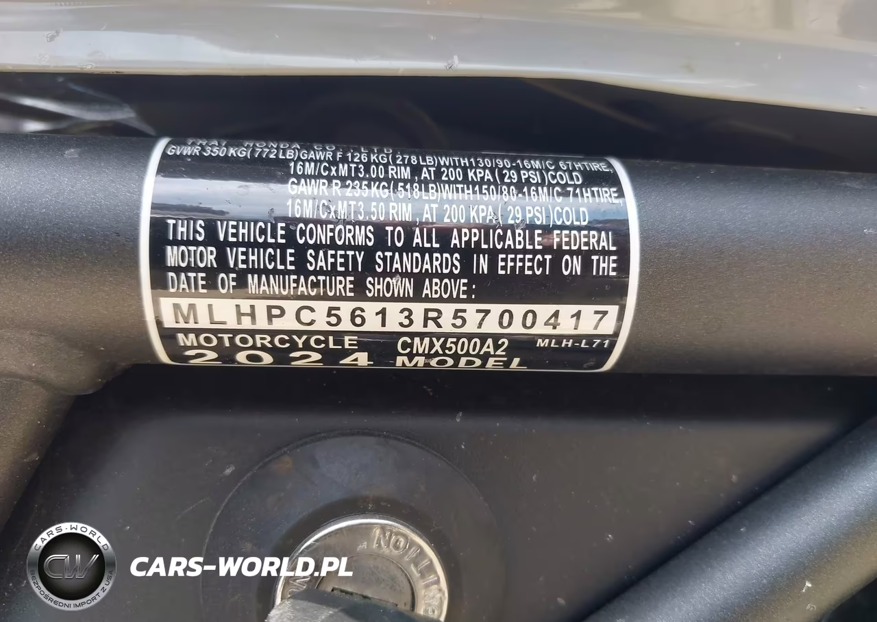 2024 Honda Cmx500 A2 VIN:MLHPC5613R5700417 - 10