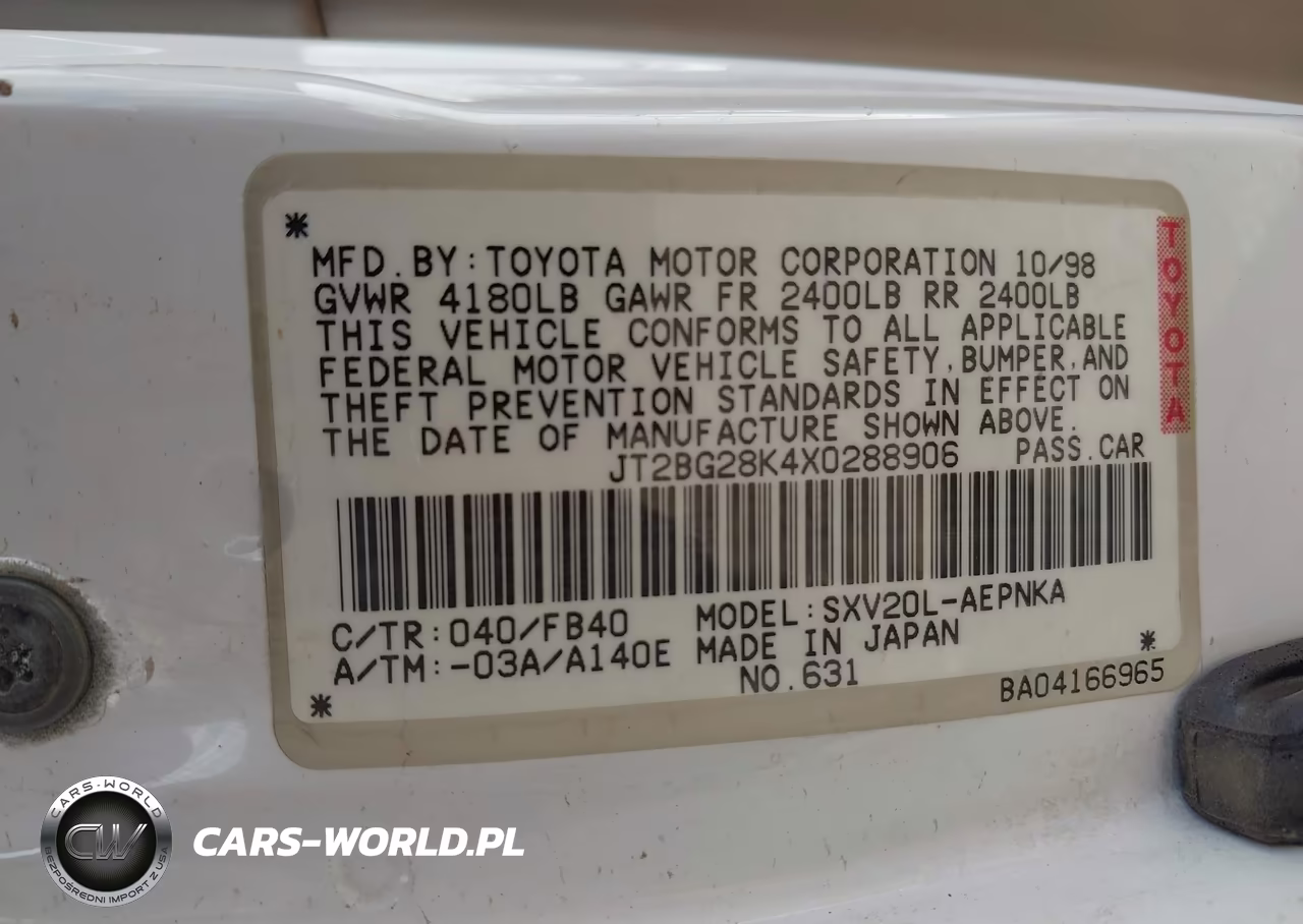 1999 Toyota Camry Le VIN:JT2BG28K4X0288906 - 9