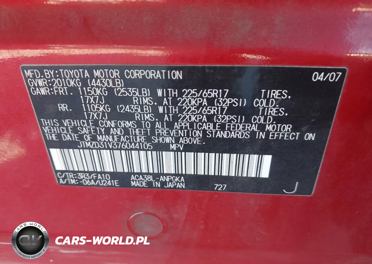 2007 Toyota Rav4 Limited VIN:JTMZD31V376044105 - 9
