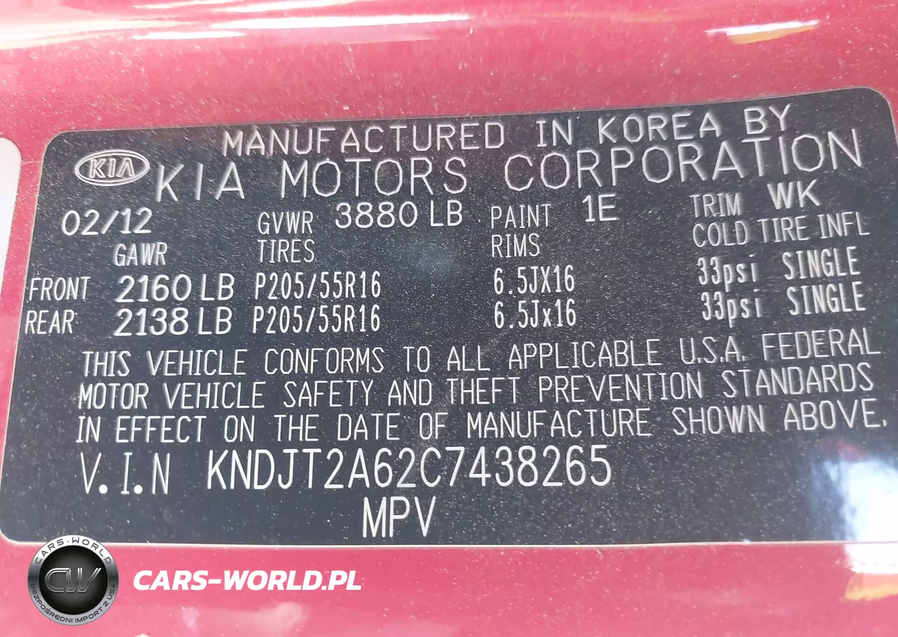 2012 Kia Soul + VIN:KNDJT2A62C7438265 - 9