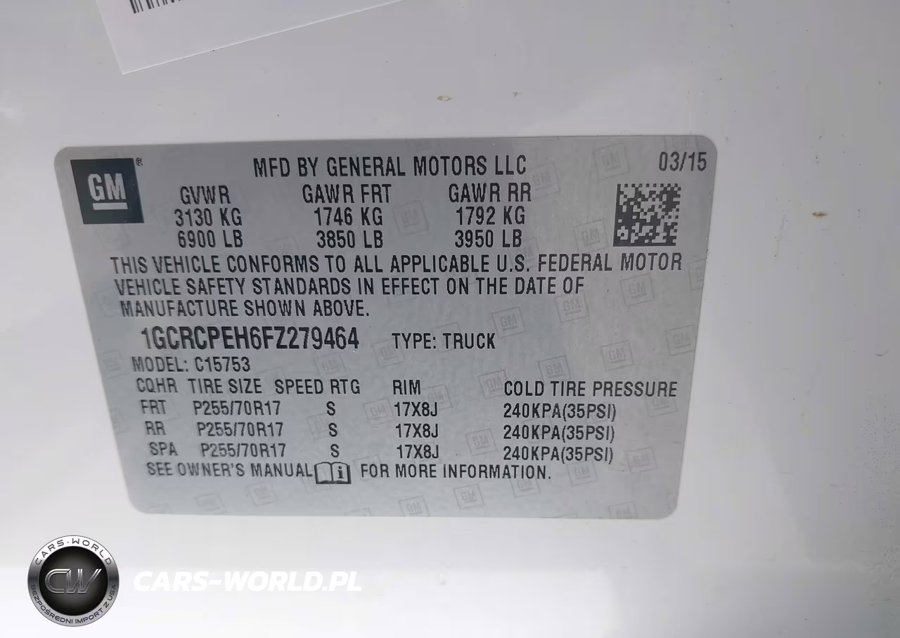 2015 Chevrolet Silverado 1500 Work Truck VIN:1GCRCPEH6FZ279464 - 9