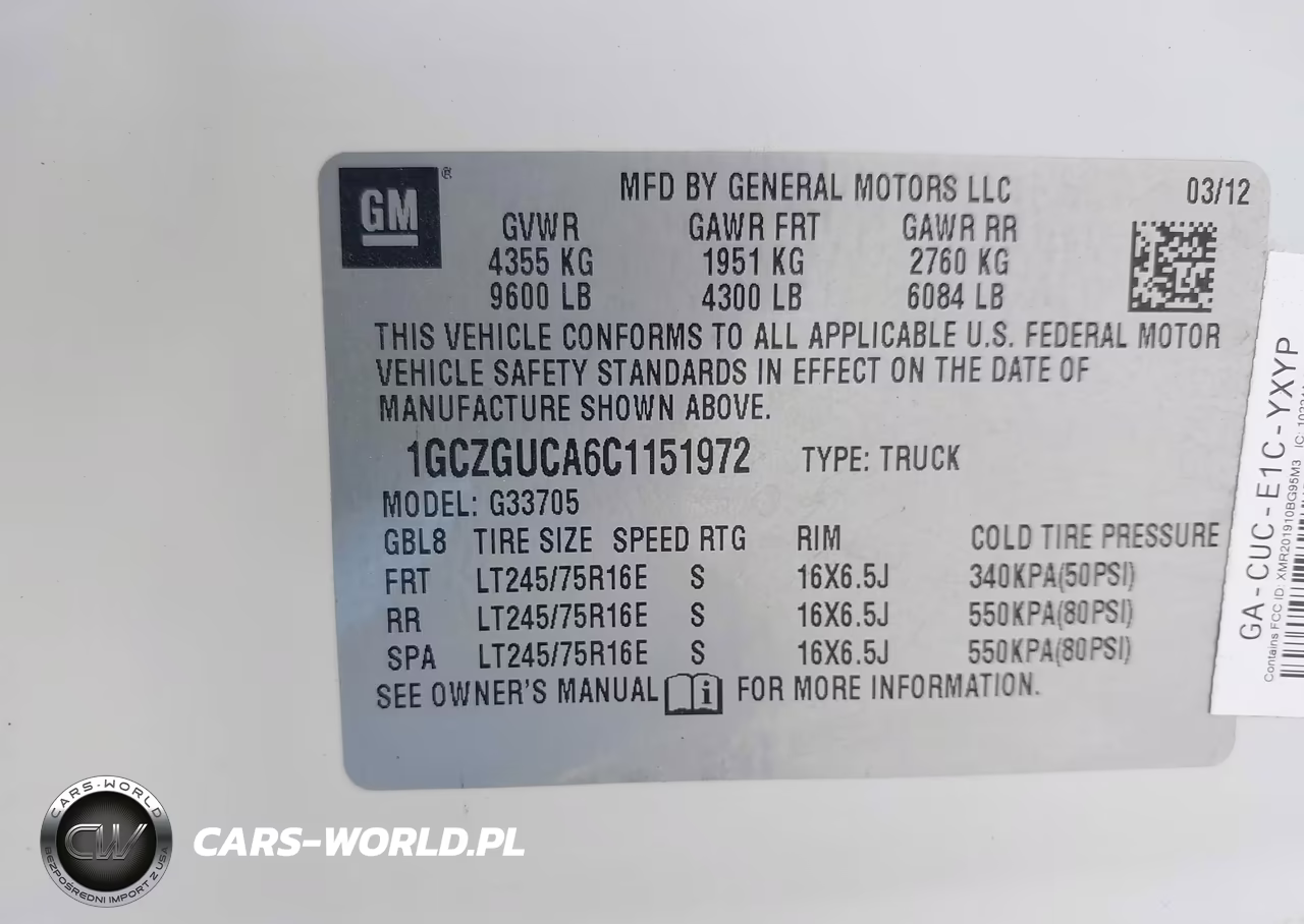2012 Chevrolet Express 3500 Work Van VIN:1GCZGUCA6C1151972 - 9