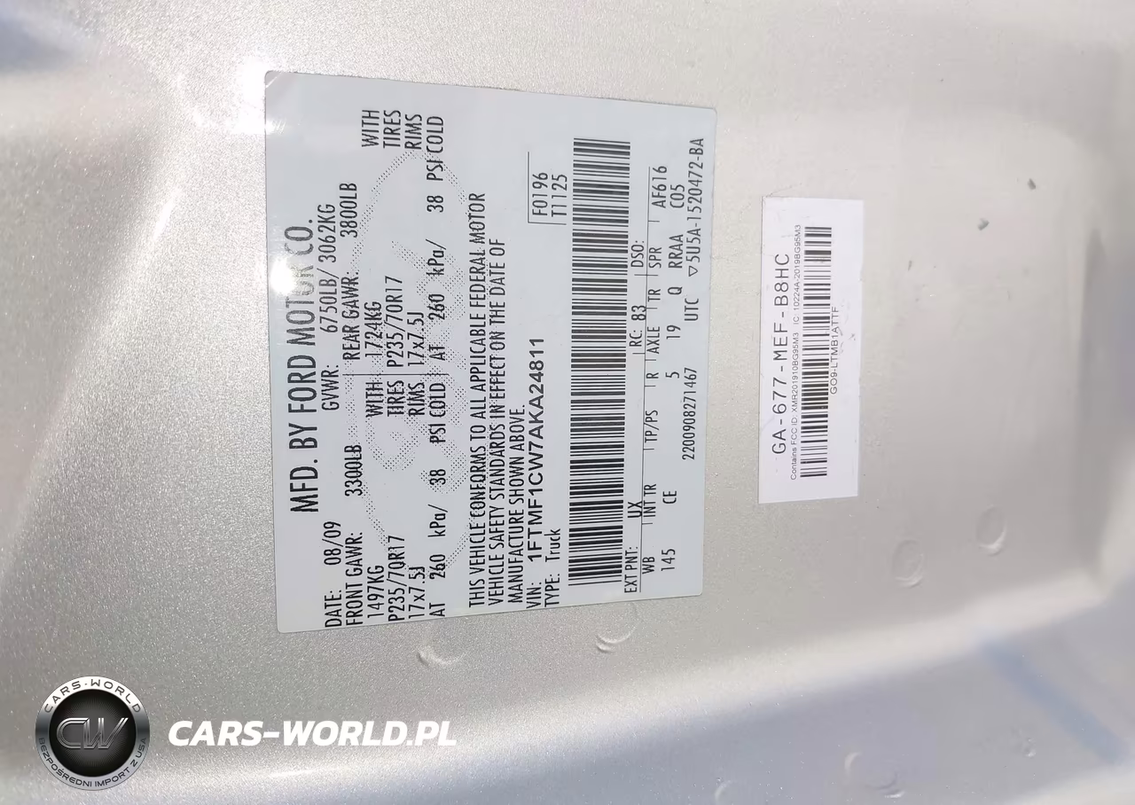 2010 Ford F-150 VIN:1FTMF1CW7AKA24811 - 9