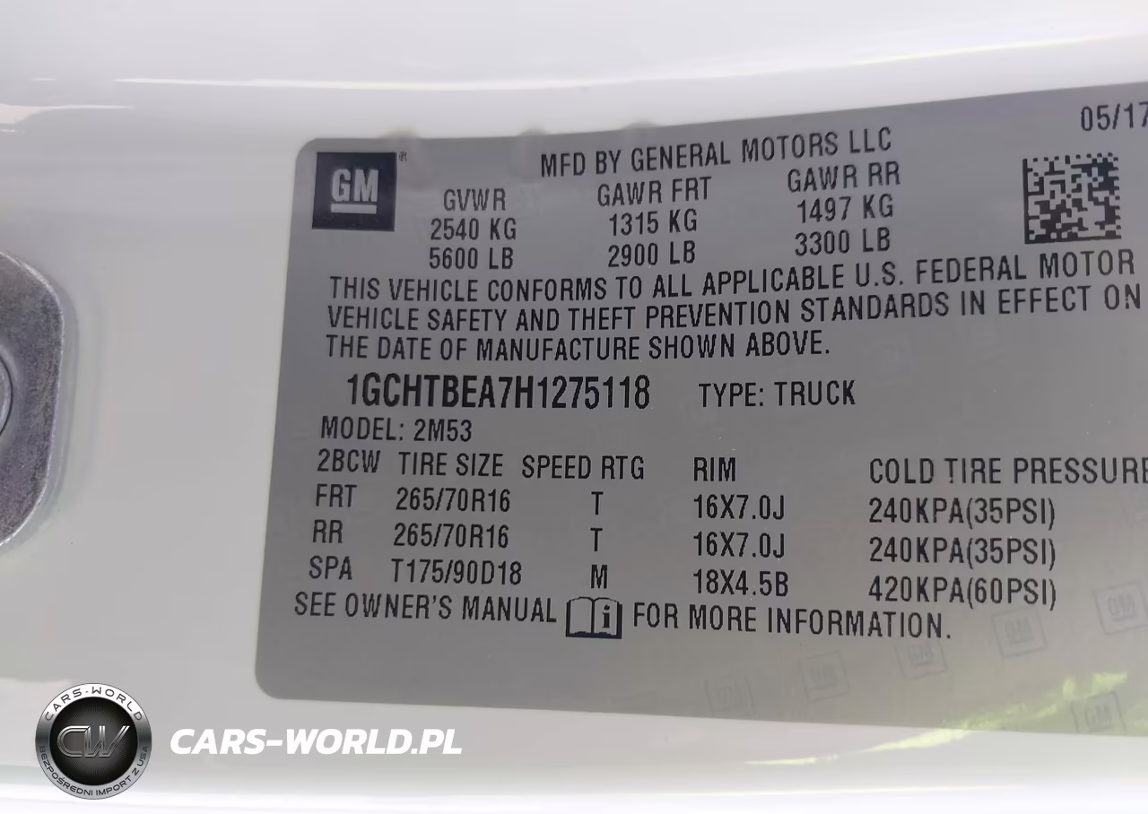 2017 Chevrolet Colorado 4Wd Wt VIN:1GCHTBEA7H1275118 - 9