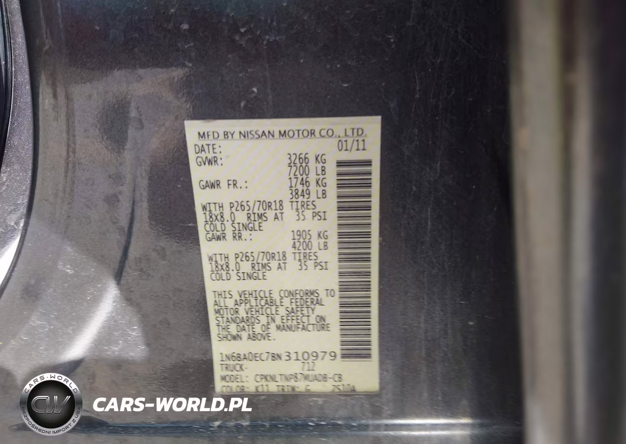 2011 Nissan Titan Sv VIN:1N6BA0EC7BN310979 - 9