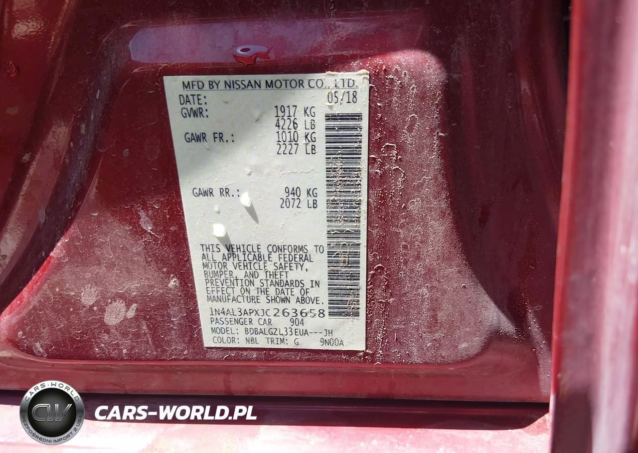2018 Nissan Altima 2.5 S VIN:1N4AL3APXJC263658 - 9