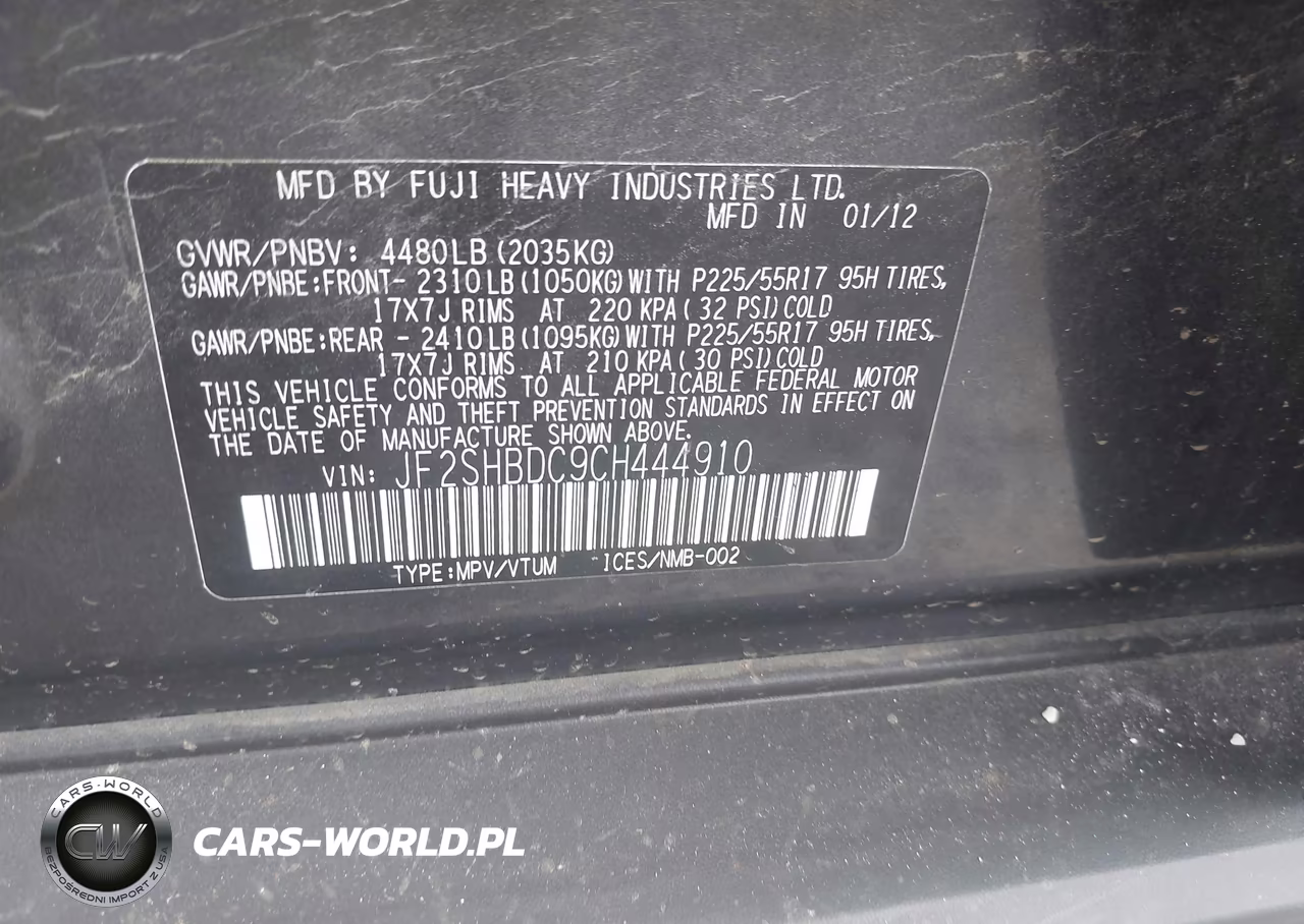 2012 Subaru Forester 2.5X Premium VIN:JF2SHBDC9CH444910 - 9