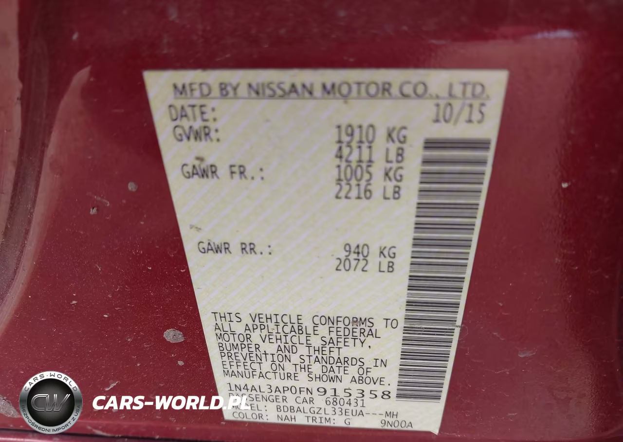 2015 Nissan Altima 2.5 VIN:1N4AL3AP0FN915358 - 9