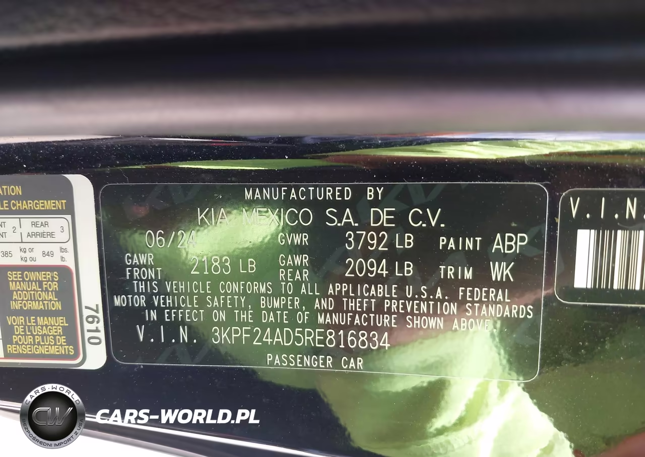 2024 Kia Forte Lxs VIN:3KPF24AD5RE816834 - 9