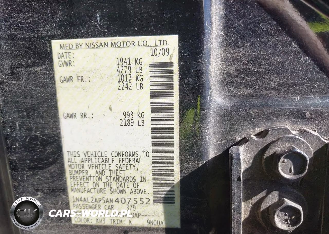 2010 Nissan Altima 2.5 S VIN:1N4AL2AP5AN407552 - 9