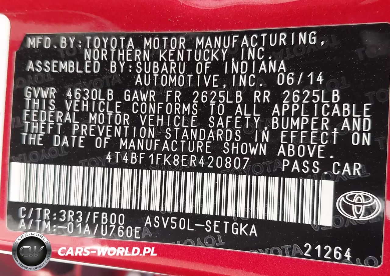 2014 Toyota Camry Xle VIN:4T4BF1FK8ER420807 - 9