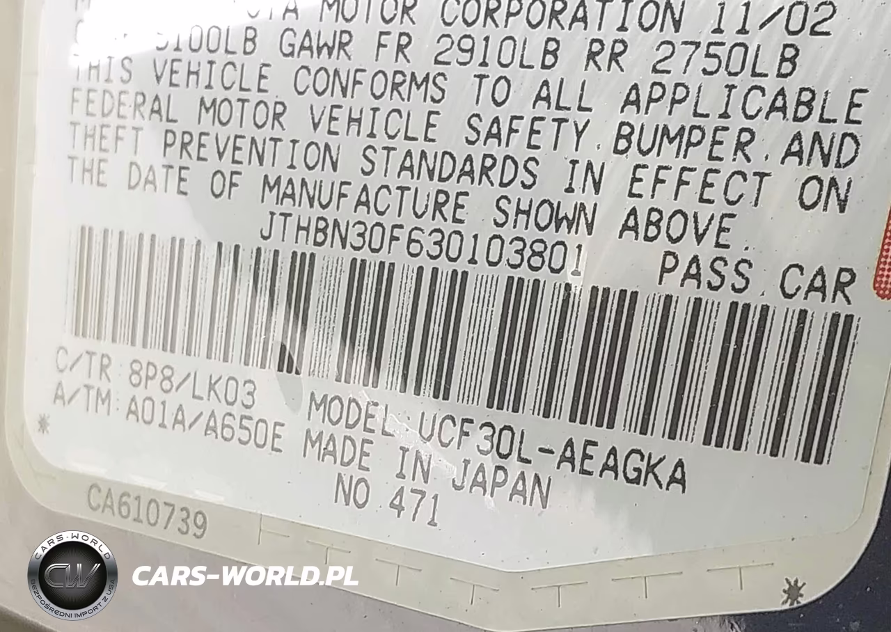 2003 Lexus Ls 430 VIN:JTHBN30F630103801 - 9