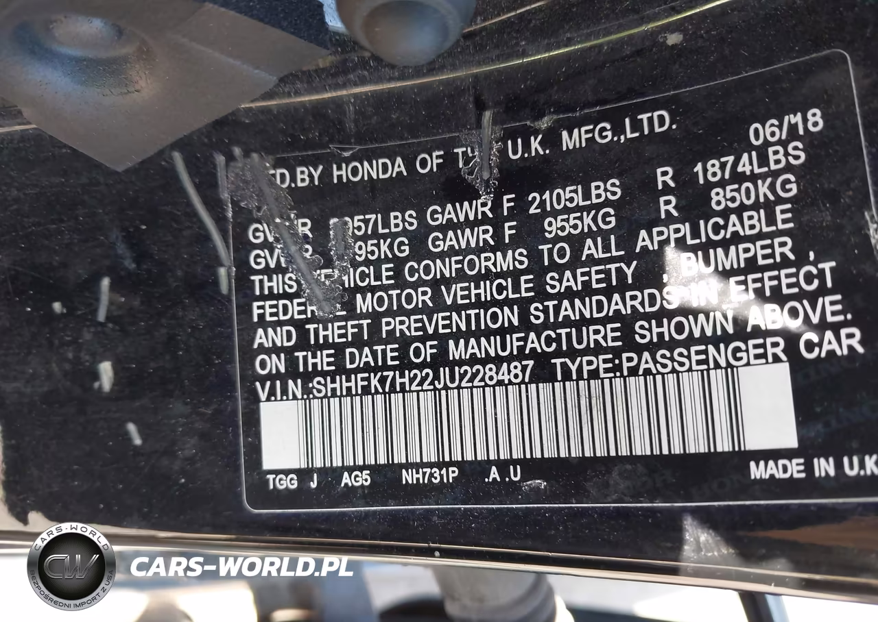 2018 Honda Civic Lx VIN:SHHFK7H22JU228487 - 9
