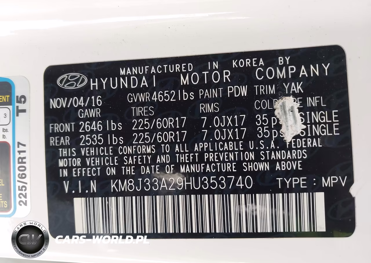 2017 Hyundai Tucson Eco VIN:KM8J33A29HU353740 - 9