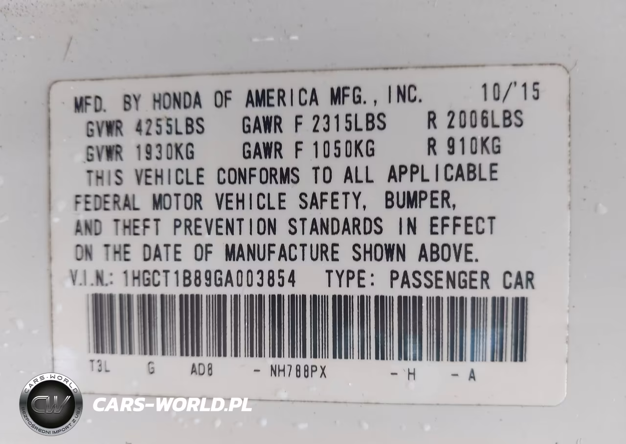 2016 Honda Accord Ex-L VIN:1HGCT1B89GA003854 - 9
