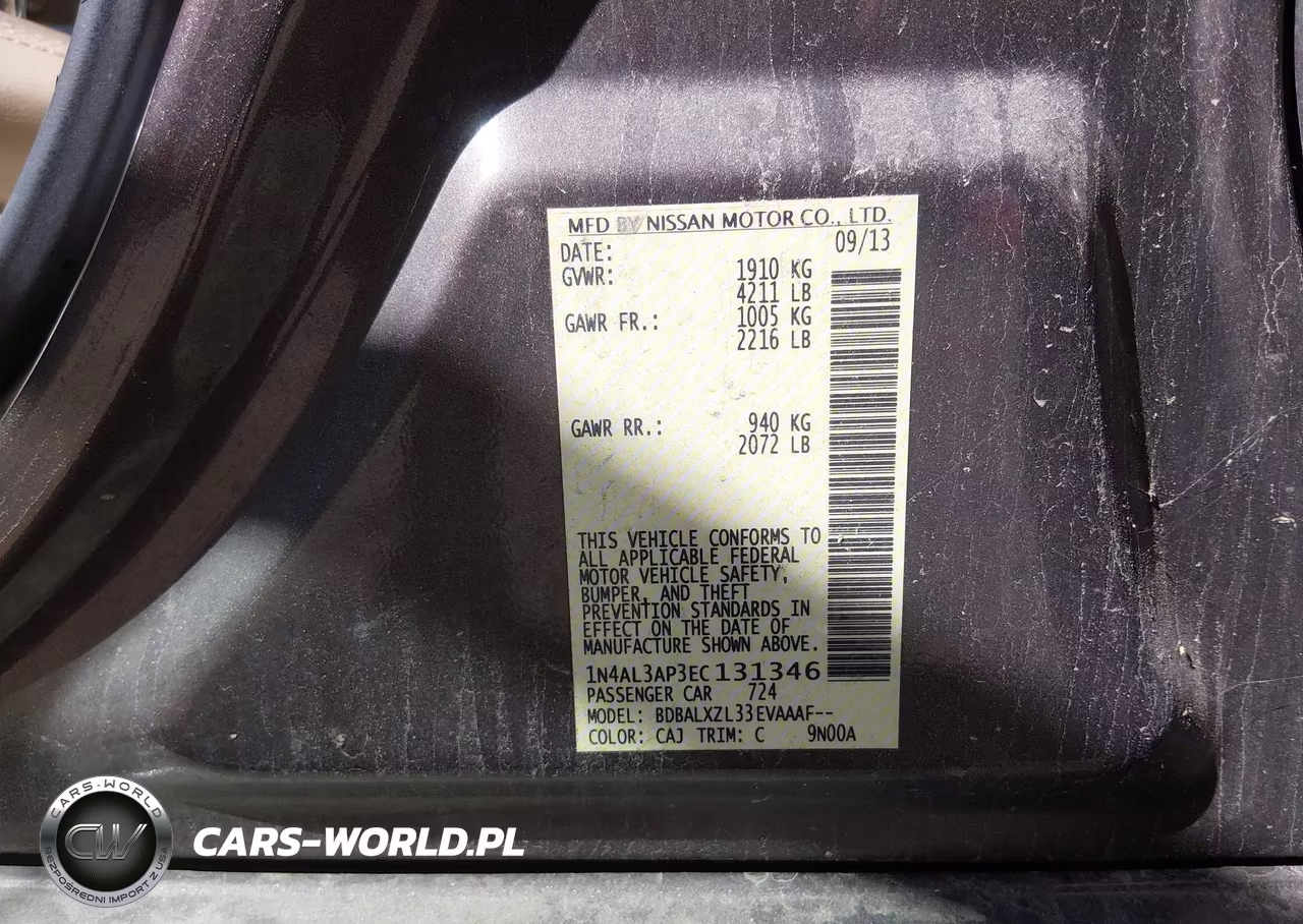 2014 Nissan Altima 2.5 Sl VIN:1N4AL3AP3EC131346 - 9