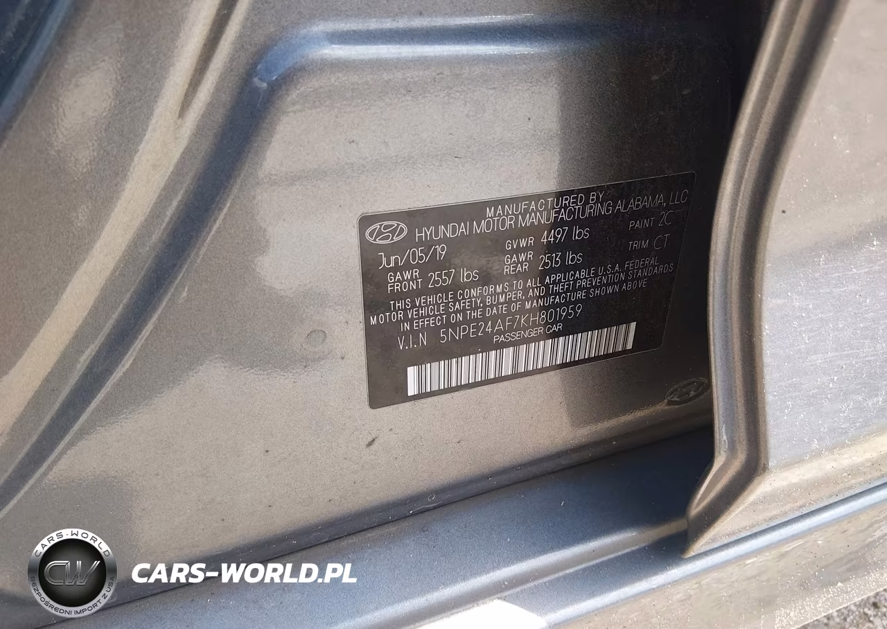 2019 Hyundai Sonata Se VIN:5NPE24AF7KH801959 - 9