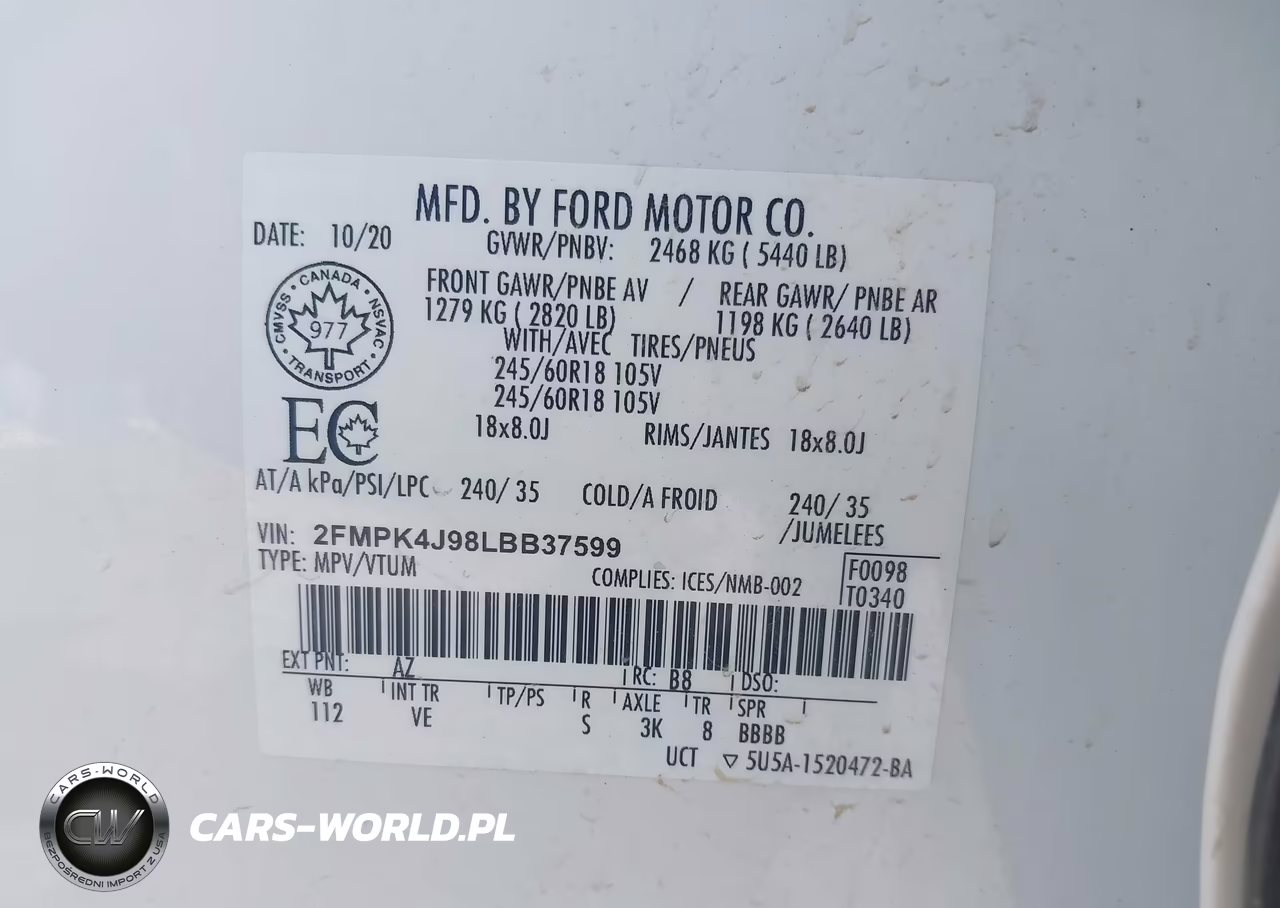 2020 Ford Edge Sel VIN:2FMPK4J98LBB37599 - 9