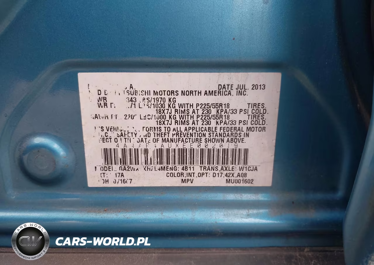 2014 Mitsubishi Outlander Sport Se VIN:4A4AR4AUXEE002019 - 9