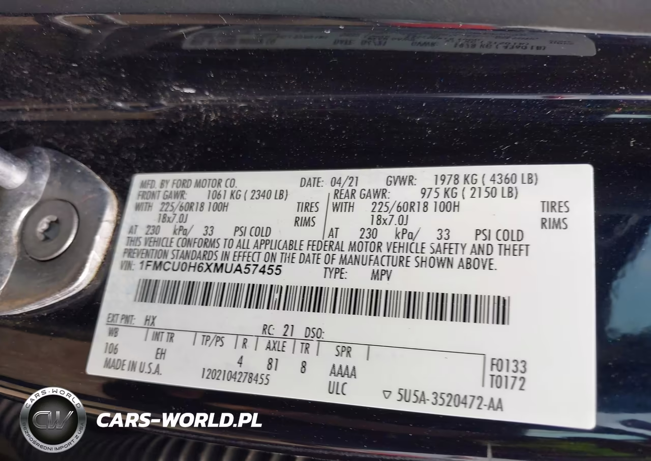 2021 Ford Escape Sel VIN:1FMCU0H6XMUA57455 - 9