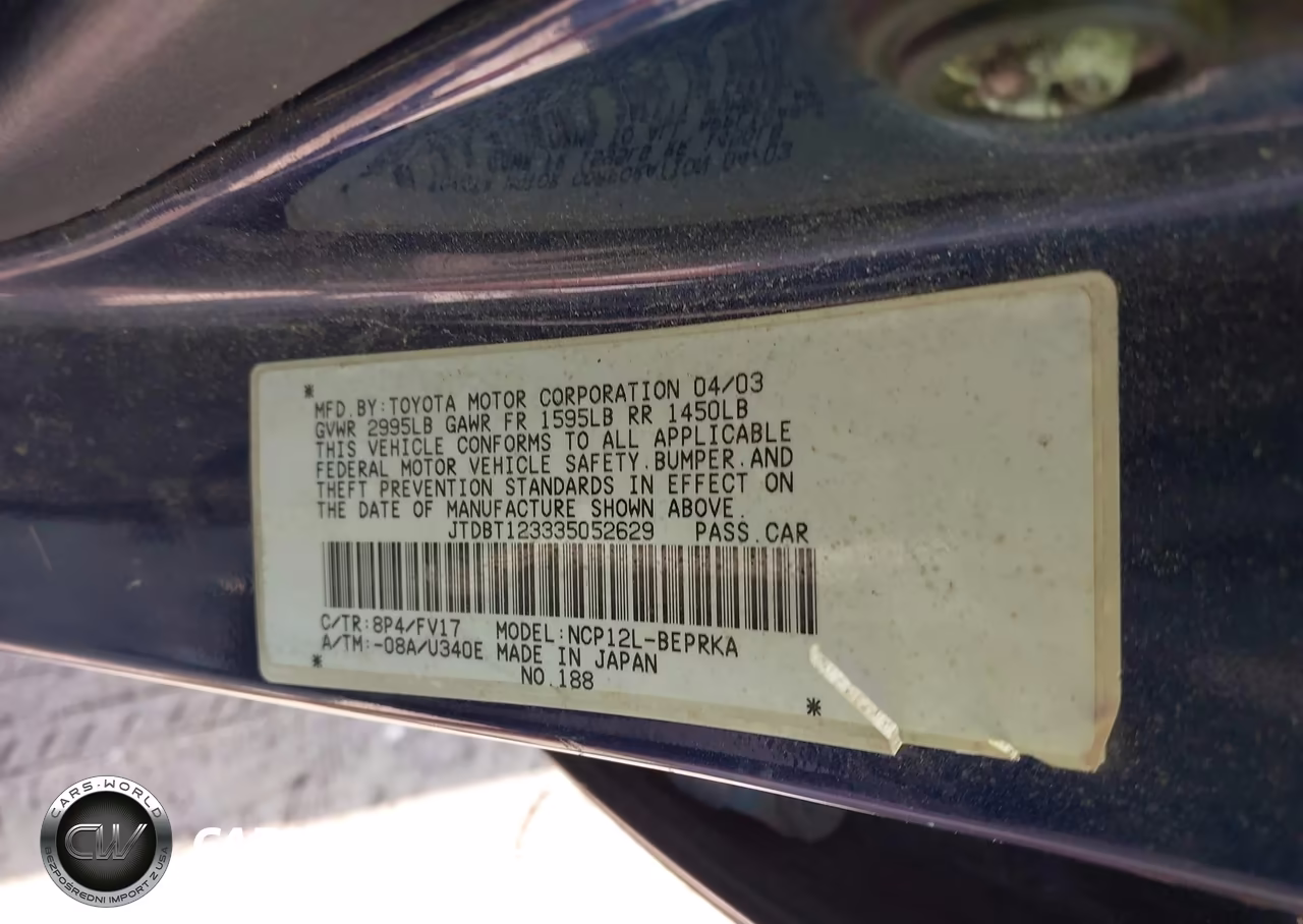 2003 Toyota Echo VIN:JTDBT123335052629 - 9
