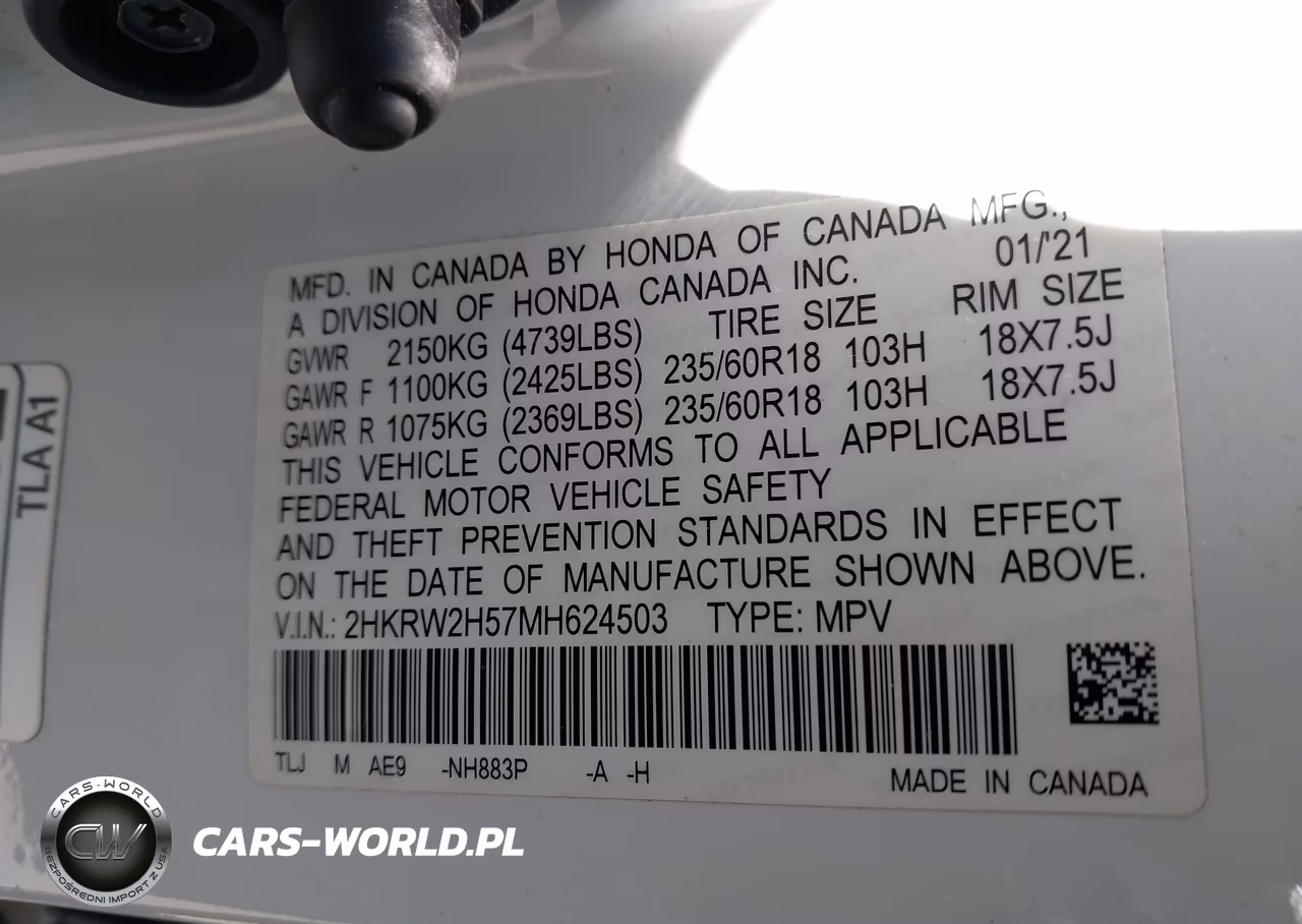 2021 Honda Cr-V Awd Ex VIN:2HKRW2H57MH624503 - 9