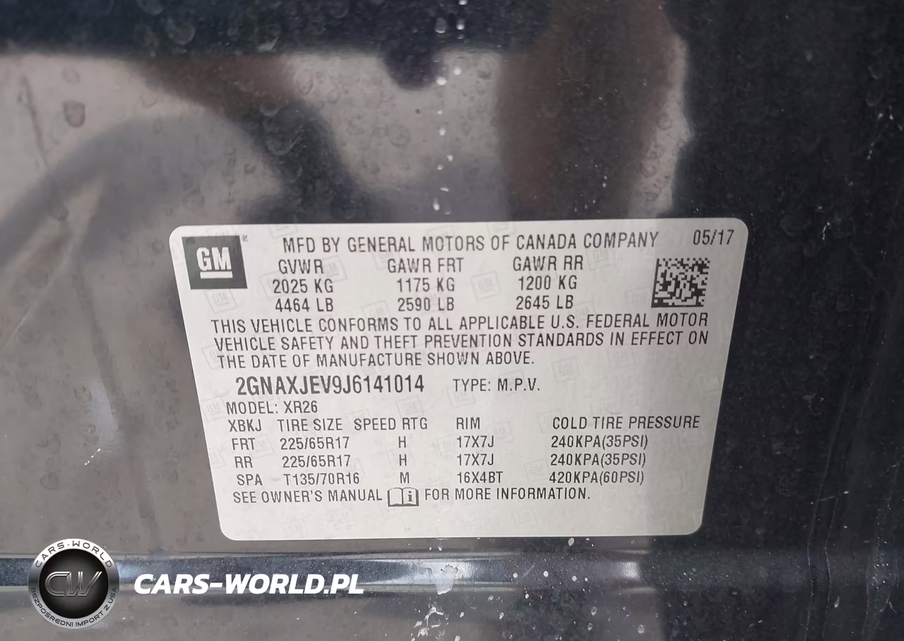 2018 Chevrolet Equinox Lt VIN:2GNAXJEV9J6141014 - 9