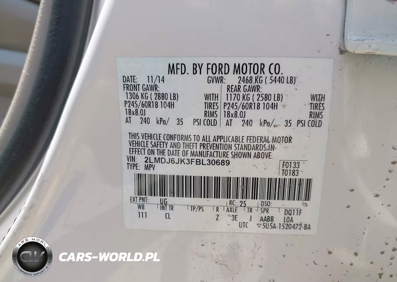 2015 Lincoln Mkx VIN:2LMDJ6JK3FBL30689 - 9