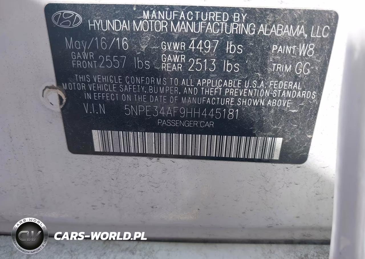 2017 Hyundai Sonata Sport VIN:5NPE34AF9HH445181 - 9