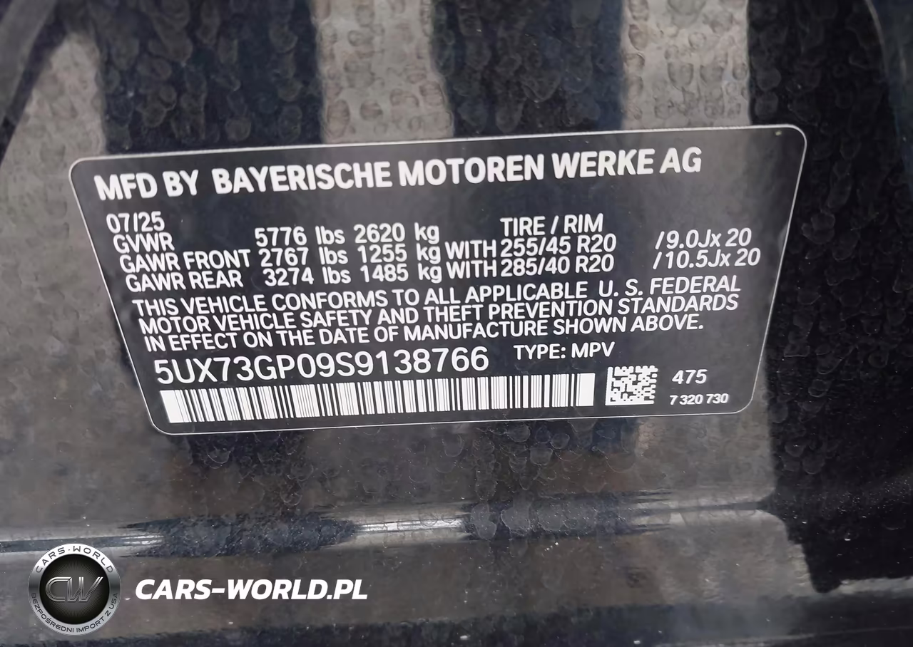 2025 BMW X3 M50 xDrive VIN:5UX73GP09S9138766 - 9