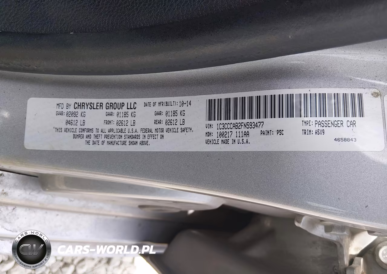 2015 Chrysler 200 Limited VIN:1C3CCCAB2FN593477 - 9