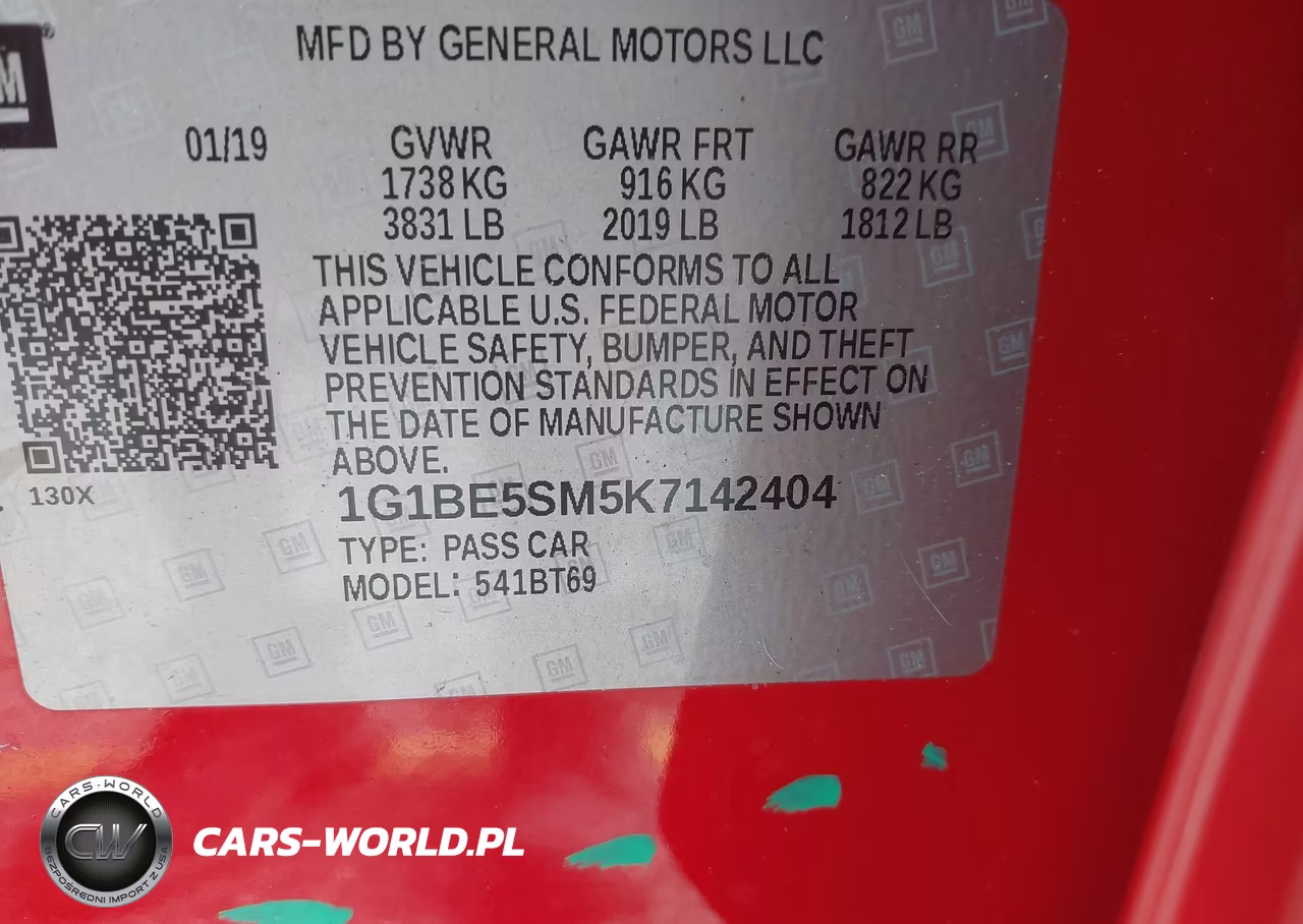 2019 Chevrolet Cruze Lt VIN:1G1BE5SM5K7142404 - 9