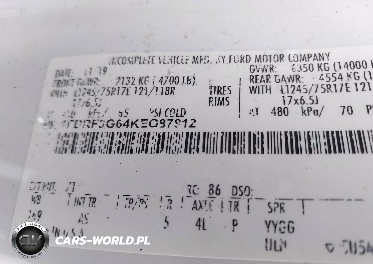 2019 Ford F-350 Chassis Xl VIN:1FDRF3G64KEG87812 - 9