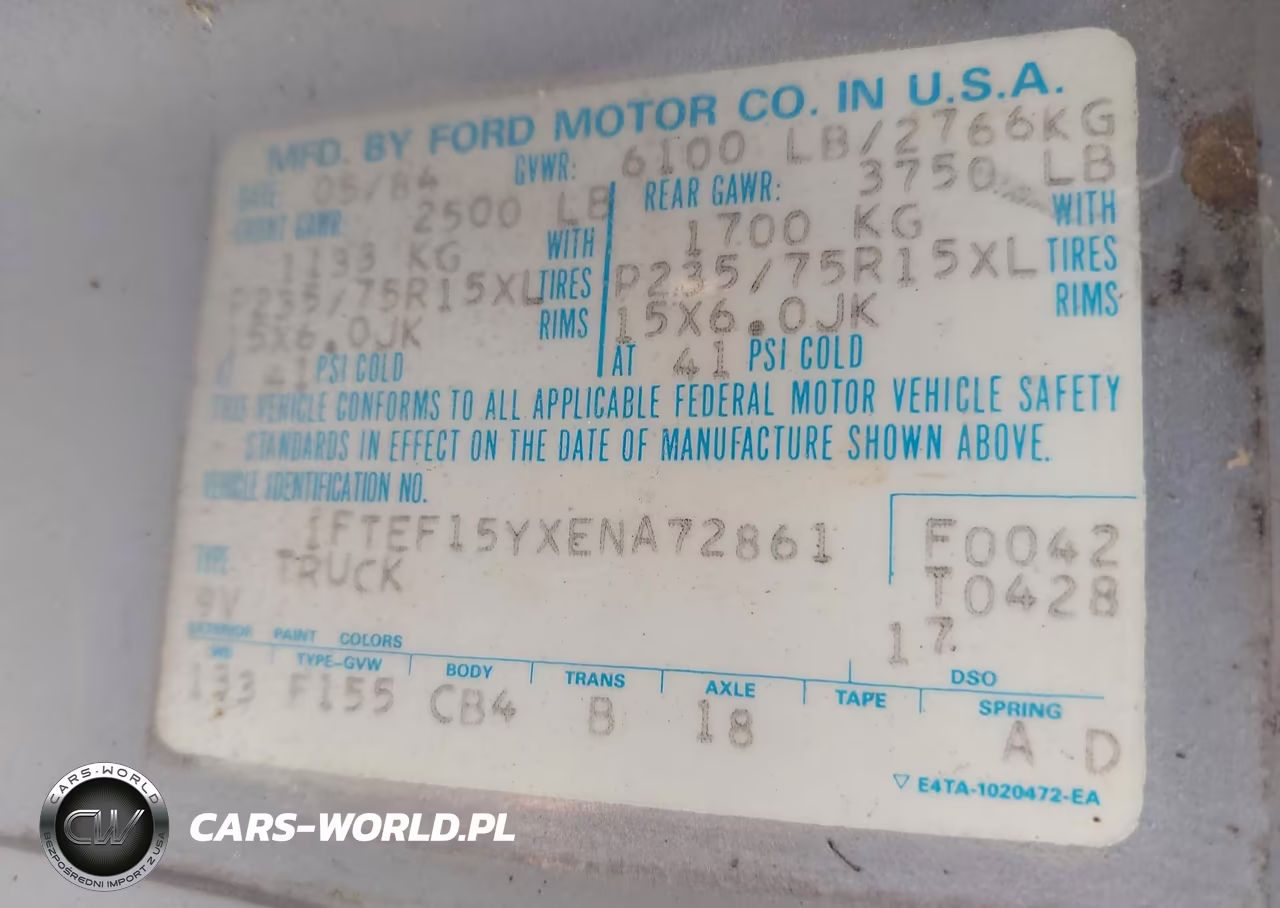 1984 Ford F150 VIN:1FTEF15YXENA72861 - 9