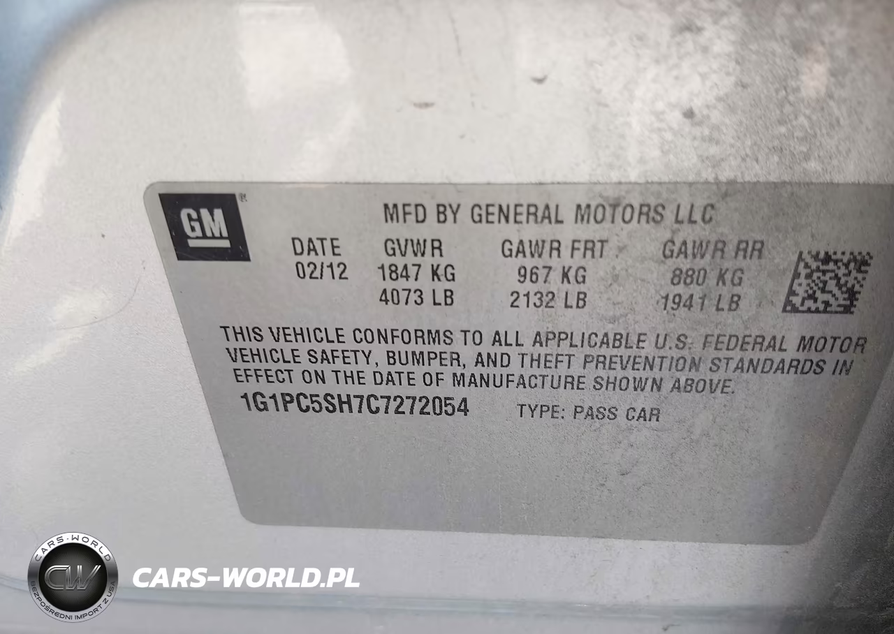 2012 Chevrolet Cruze Ls VIN:1G1PC5SH7C7272054 - 9
