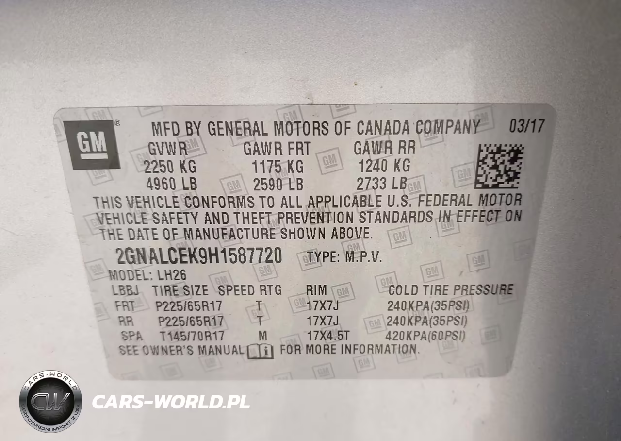 2017 Chevrolet Equinox Lt VIN:2GNALCEK9H1587720 - 9
