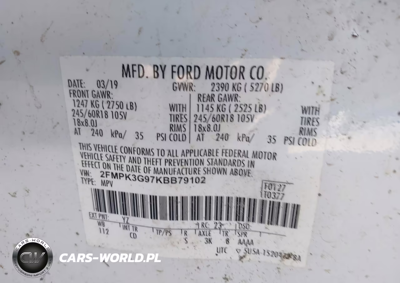 2019 Ford Edge Se VIN:2FMPK3G97KBB79102 - 9