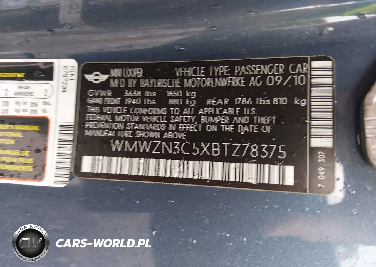 2011 Mini Cooper VIN:WMWZN3C5XBTZ78375 - 9