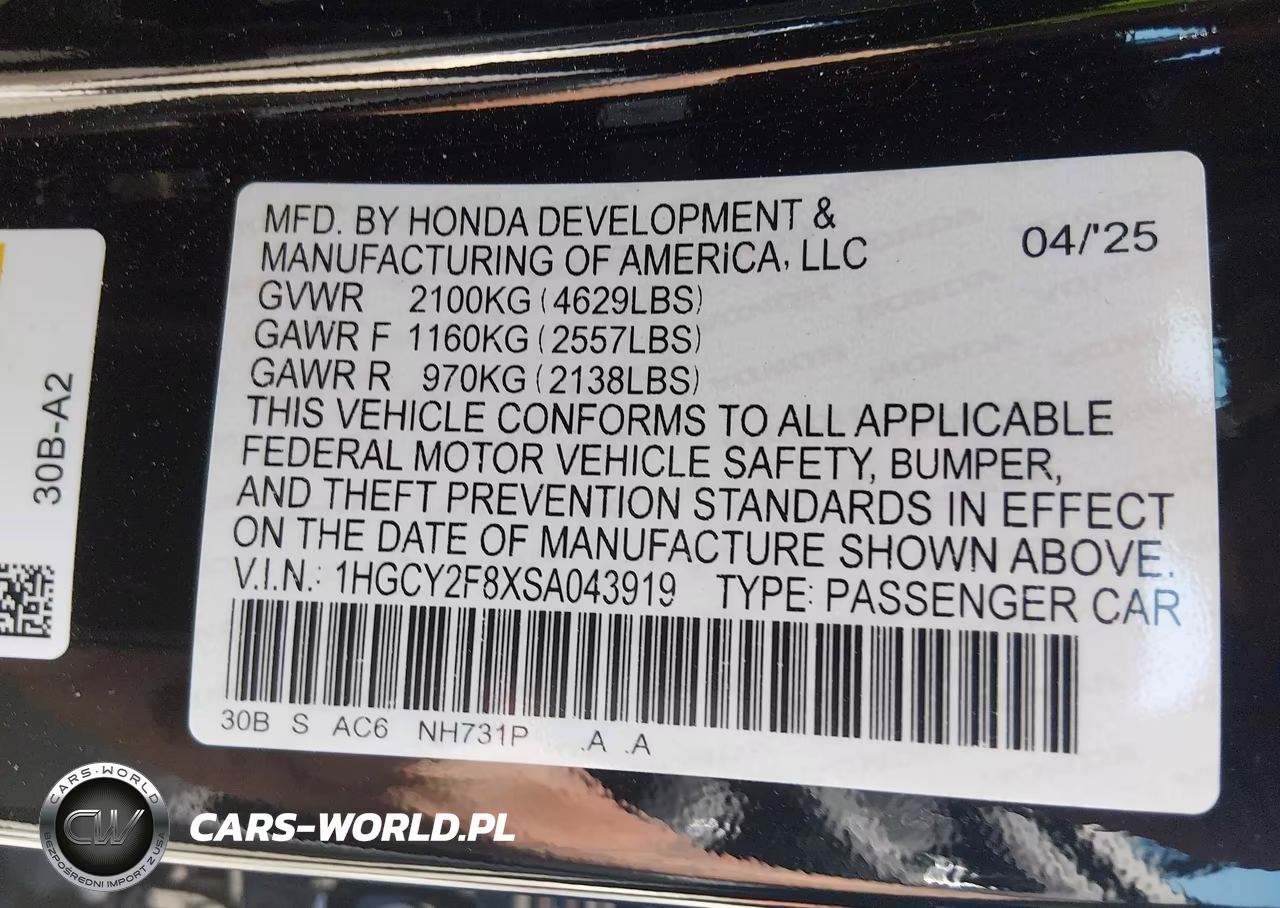 2025 Honda Accord Hybrid Touring VIN:1HGCY2F8XSA043919 - 9