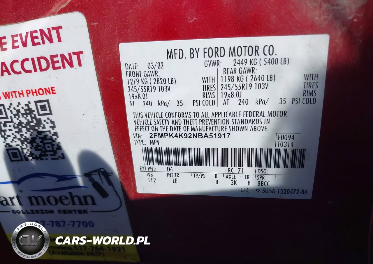 2022 Ford Edge Titanium VIN:2FMPK4K92NBA51917 - 9