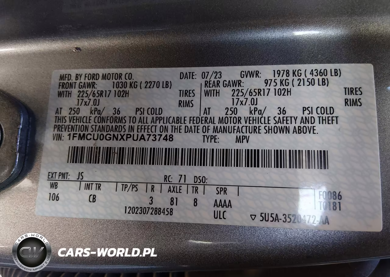 2023 Ford Escape Active VIN:1FMCU0GNXPUA73748 - 9