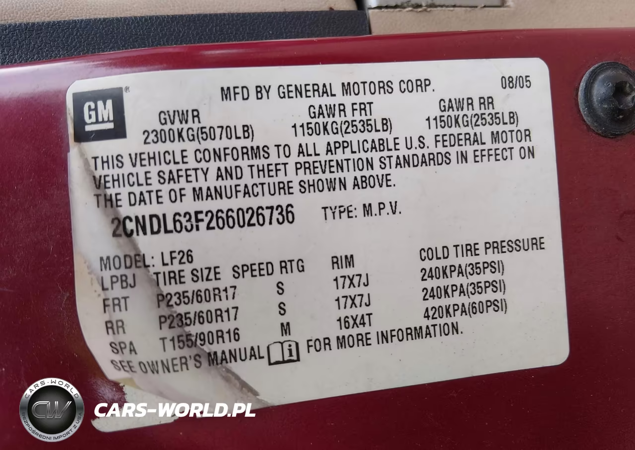 2006 Chevrolet Equinox Lt VIN:2CNDL63F266026736 - 9
