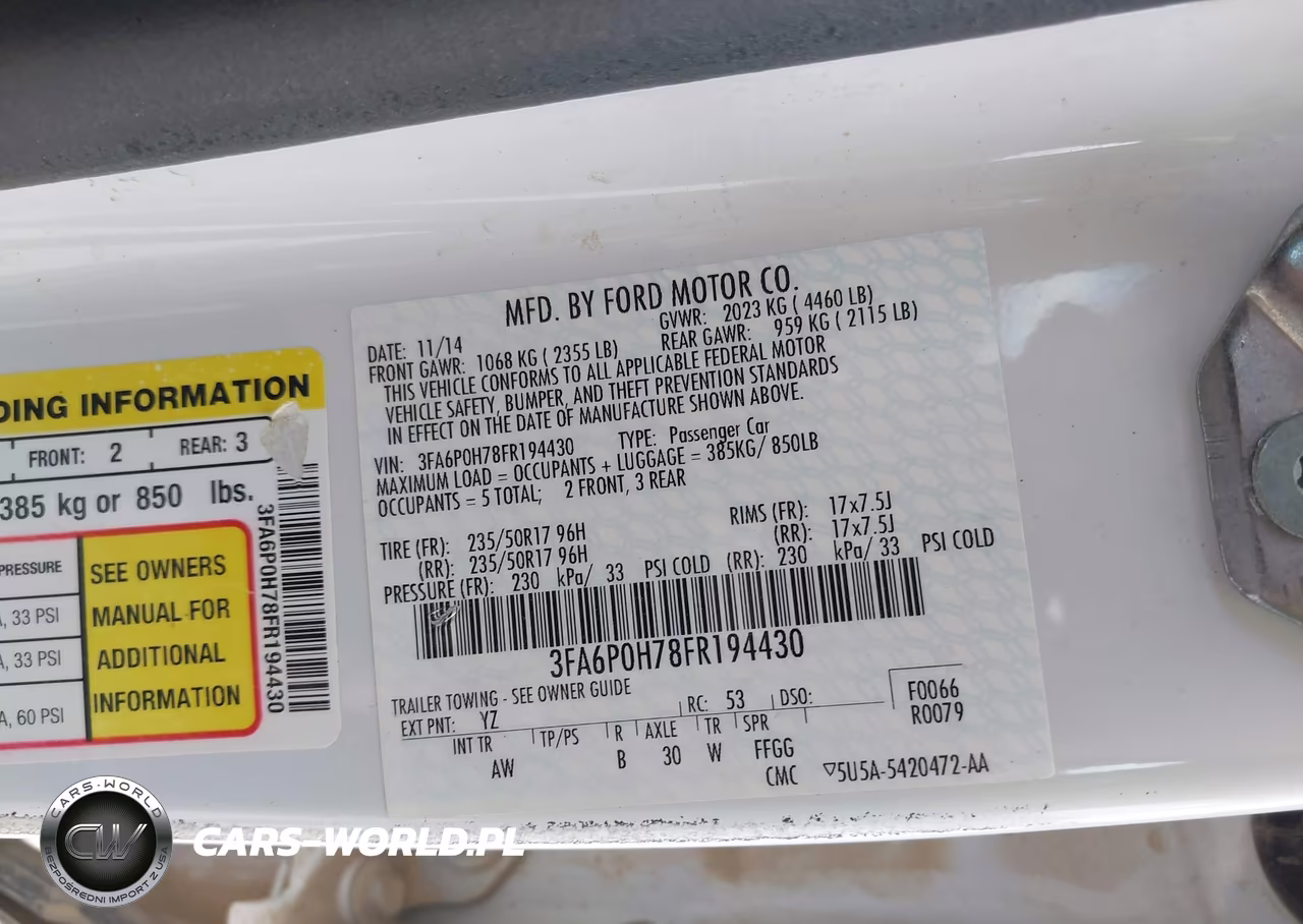 2015 Ford Fusion Se VIN:3FA6P0H78FR194430 - 9