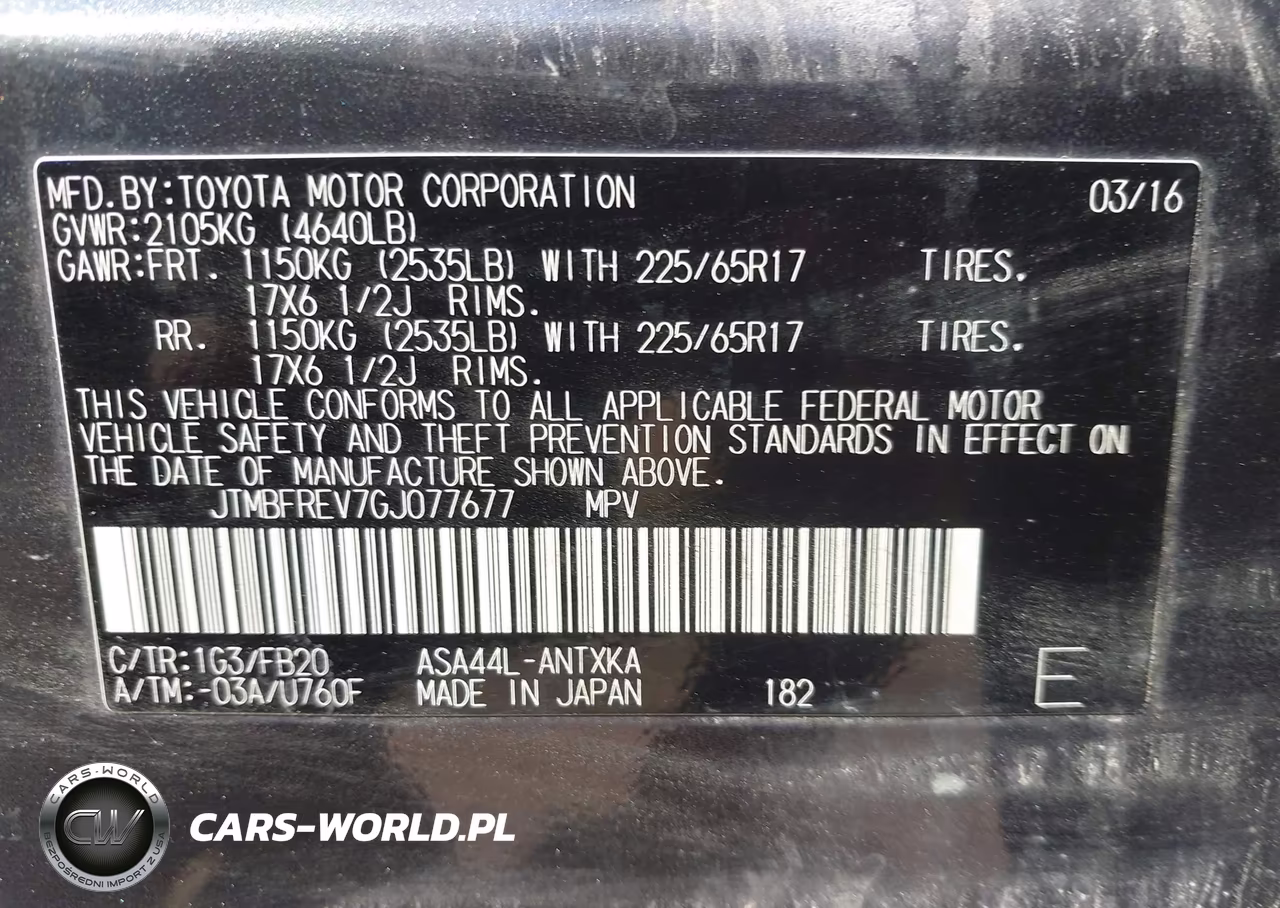 2016 Toyota Rav4 Le VIN:JTMBFREV7GJ077677 - 9