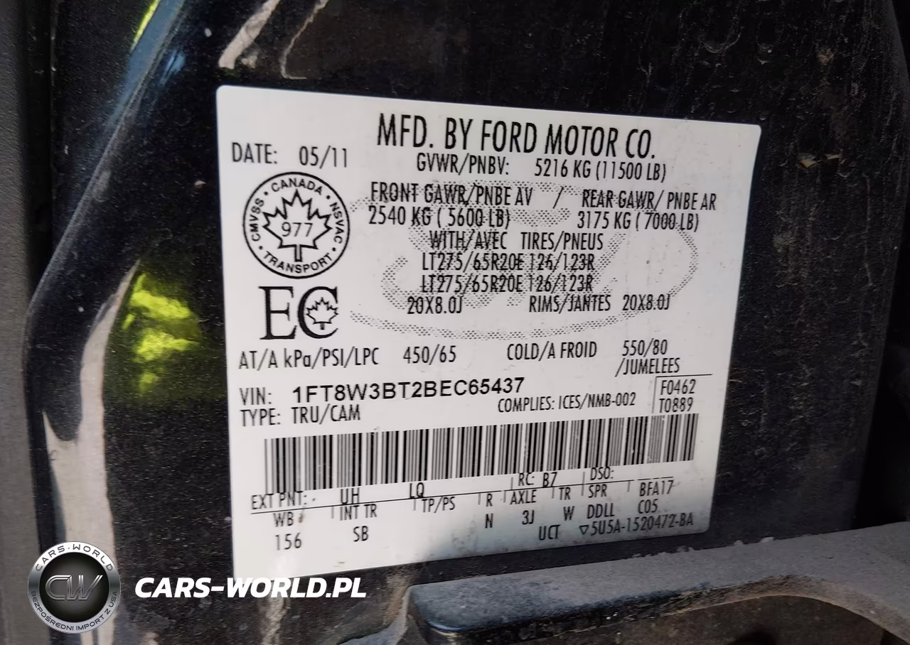 2011 Ford F-350 Lariat VIN:1FT8W3BT2BEC65437 - 8